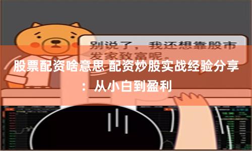 股票配资啥意思 配资炒股实战经验分享：从小白到盈利